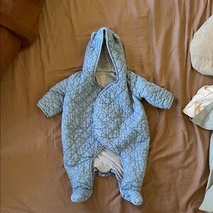 GAP Quilted Blue Baby Footie